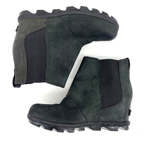 Sorel Women's 9.5 Black Suede Joan of Arctic Wedge‎ Waterproof Ankle Boots - Picture 6 of 8